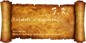 Talabér Katalin névjegykártya