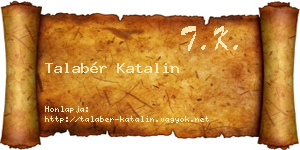 Talabér Katalin névjegykártya